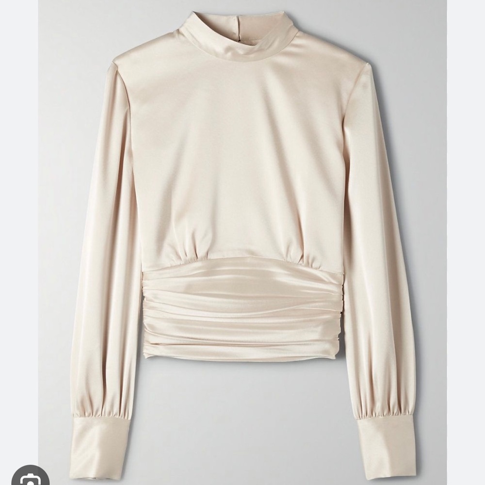 Babaton Rosalia Silk Blouse - Champagne Ivory